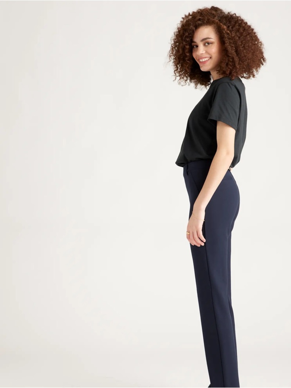 Quince Navy Ultra-Stretch Straight-Leg Ponte Pants - Picture 5 of 15